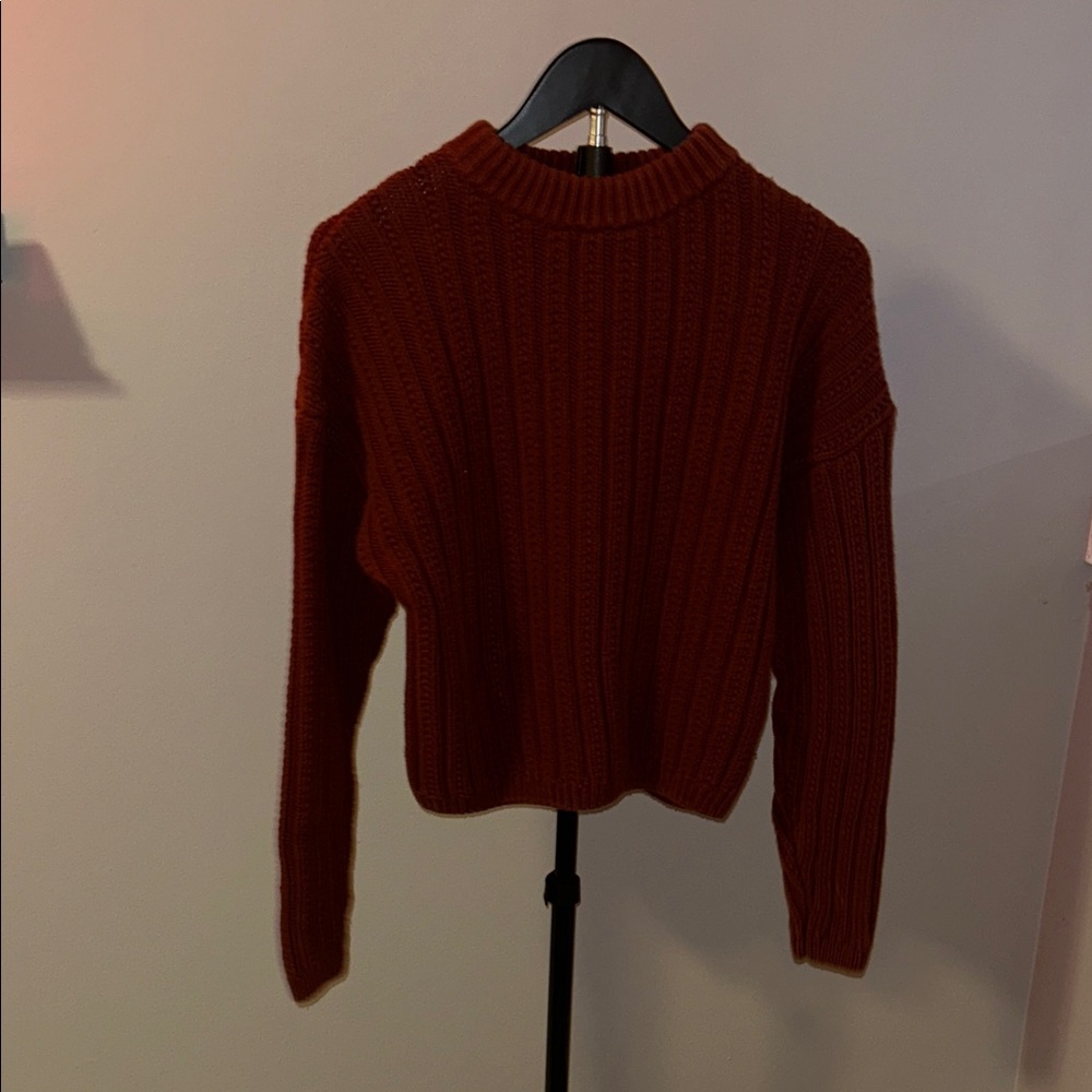 Universal Thread Ribbed Knit Sweater in Rust
